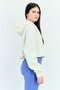 Women Sportswear Fit Brand Logo Outdoor Crop Hoodie, Off White - 2