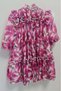 Girl's Floral Embroidered Pleated Pink Dress with Ruffle Detail at the Collar and Shoulders - 5