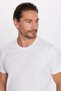 Unisex 3 Pack Black-White-Green Slim Fit Slim Fit 100% Cotton Crew Neck T-Shirt - 2