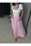 Women's Pink Muslin Fabric Long Pocket Skirt 29250 - 4