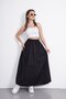 Premium Elastic Waist Long Poplin Skirt with Floto Pocket (90cm) - 4