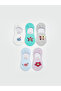 Ecru Patterned Girls' Ballerina Socks, Pack of 5