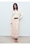 Floral Patterned Skirt with Lace Details - 2