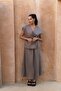 Fiametta Casual Smoked Linen Vest Skirt Suit - 2