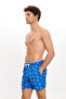 Men's Airplane Patterned Swim Shorts with Pockets Mesh Lining Quick Dry Water Repellent Medium Length 25Sm106St - 3