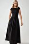 فستان KayıkYaka A-Form Fit Maxi محبوك - 7