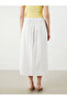Lcwaikiki Classic White Elastic Waist Pleated Skirt - 4