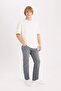 B7349 Gray Sergio Regular Fit Normal Waist Pipe Leg Jean Trousers - 2