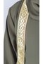 Medina Silk Fabric Hijab Prayer Dress with Scarf M00742 Green - 3