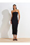91368 Strapless Midi Dress-Black - 3