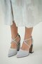 Pato Closed Toe Platform Satin Evening Dress Shoes Silver - 2