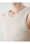 Black Crew Neck Ribbed Men's Sleeveless T-Shirt (S5) - 3