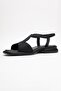 Aurora Black Genuine Leather Stone Women's Sandals - 4