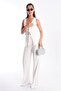 Ecru Front Tie Vest Trousers Women's Suit Mg2403 - 7