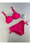 Women's Fuchsia Stone Embroidered Lined Bikini Suit Hzl25S-Lc3361 - 5