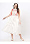 Featuring a Offwhite boho calf length airy dress with tassel and embroidery