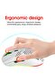 -Wireless Gaming Mice Rechargeable with RGB Lights, Lightweight Honeycomb Shell-White - 7