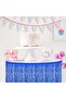 Blue Metallized Tassel Table Skirt Birthday Table Skirt Party Decor - 5