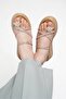 Hilary Kriste Bell Finger Stone Detail Women's Slippers Beige
