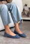 Effie Bow Khaki Leather Suede Women's Ballet Blue - 6