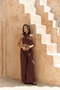 Moira Burgundy Linen Crop Trousers Set - 3