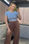 Blue Half Sleeve Slim Basic Crop - 3