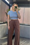 Blue Half Sleeve Slim Basic Crop - 7