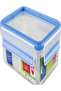 Clip & Close 1.2L Box with Divider – Transparent/Blue, Leak-Proof Storage