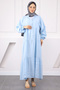 Blue Half Button Modal Dress