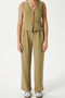 Women's Petra Oil Green Vest Lycra Pants Bottom Top Set - 3