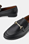 Women's Black Genuine Natural Leather 36-41 Number Buckle Ballet - 2