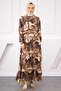 Mink Waist Belt Patterned Dress