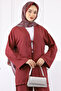 Burgundy Kimono Pants Modal Suit - 4