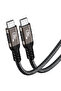 كابل بيانات أسود QG01 من النوع C إلى النوع C USB4 PD بقدرة 240 وات وسرعة 40 جيجابت في الثانية ودقة 8K عند 60 هرتز بطول 0.5 متر - 6