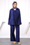 Navy Blue Kimono Modal Trouser Suit - 2