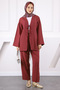 Burgundy Kimono Pants Modal Suit - 2