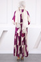 Purple Half Button Skirt Layered Dress - 3