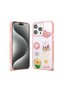 iPhone 15 Pro Max Case Shining Glitter Embossed Figure Ball Cover - Pink