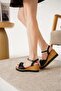 Frzn 03189 Women's Wedge Heel Floral Patterned Sandals Shoes - 5