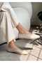 Soft Wrinkled Matte Vegan Leather Blunt Toe Flat Sole Women's Ballerinas - 6