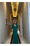 Double Breasted Neckline Fish Scuba Evening Dress Emerald 582863 - 3