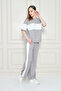 Women's Front and Sleeve Stripe Detailed Modal Fabric Short Sleeve Tracksuit Set - 3