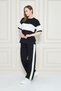 Women's Front and Sleeve Stripe Detailed Modal Fabric Short Sleeve Tracksuit Set - 3