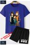 Children's “Sinser Famly“ Special Printed Crew Neck T-Shirt - Shorts Set