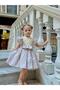 Defne Cappuccino Floral Vintage Baby Girl Dress, Birthday Dress, Photo Shoot Dress, Suitable for 0-7 Years - 5
