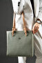 Women's Green Camel Large Size Handbag and Wallet Combination Suitable for Daily Combinations 31 X 32 cm - 2