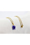 Minimal Navy Blue Evil Eye Murano Nal Necklace, Gift Necklace (60 cm) - 3