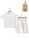 Girl Boy Basic Tshirt Capri - Summer Bottom Top Children's Set (Set of 2 White Lilac) - 2
