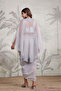 Grey Embroidered Women Cape Dhoti Set - 2