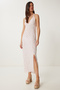 Patterned Summer Viscose Dress Pudra Lhf0031 - 3